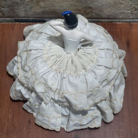 Vintage Porcelain Half Doll Pin Cushion - Picture 5 of 14